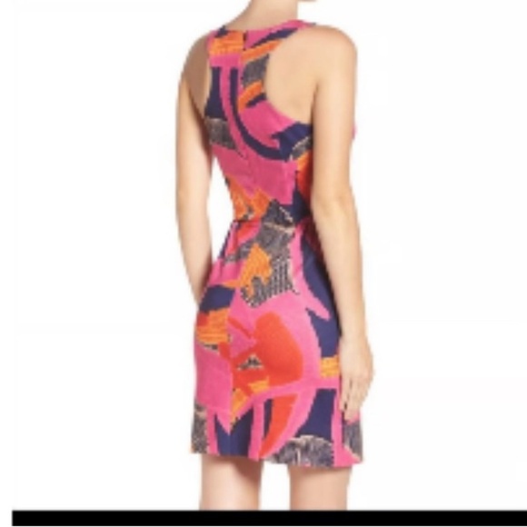 Trina Turk Colorful Abstract Racerback Dress Size 8 - Picture 2 of 6